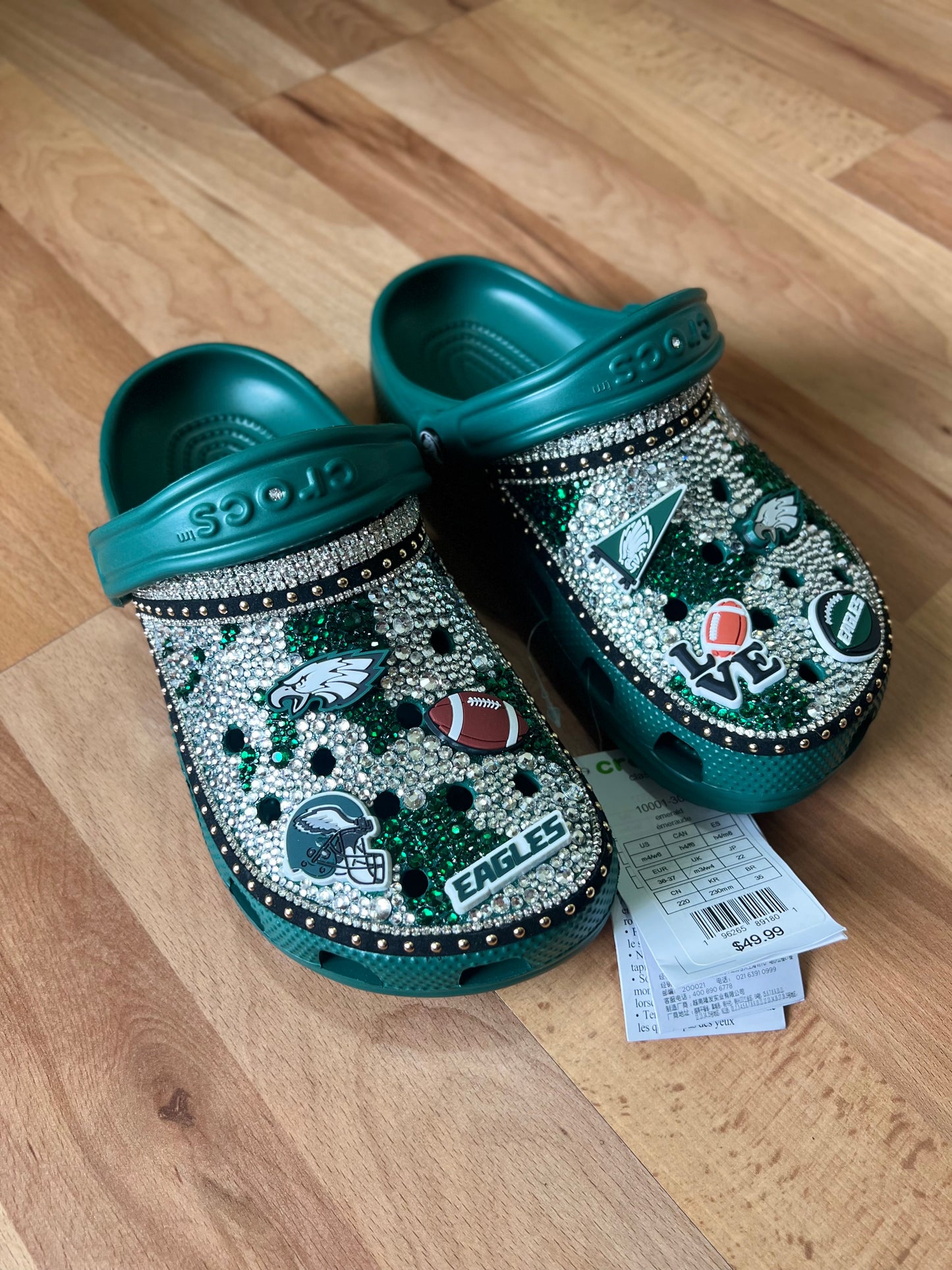 Football Team Inspired Bling Crocs (Adult)